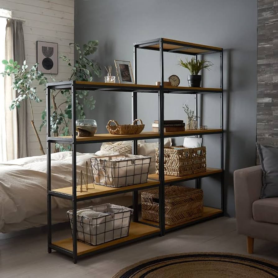 ほとく様☆　木製棚　オーダーサイズ　⑦ Amazon | オープンラック 幅84cm 4段 無垢 木製 ウッド アイアン